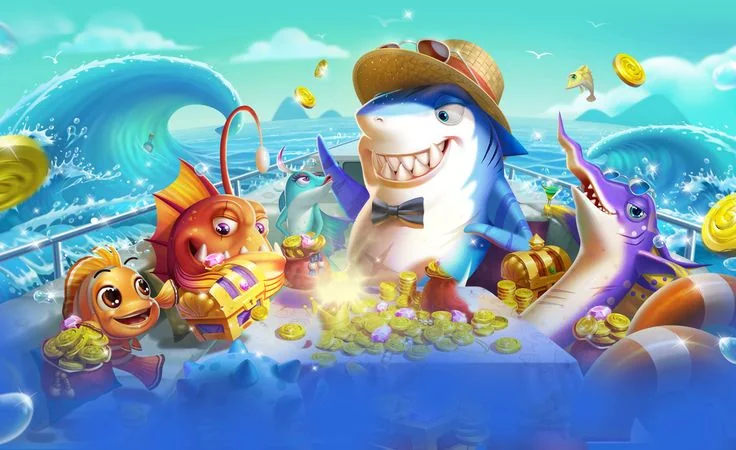 Visual target ikan dan efek arcade bawah laut